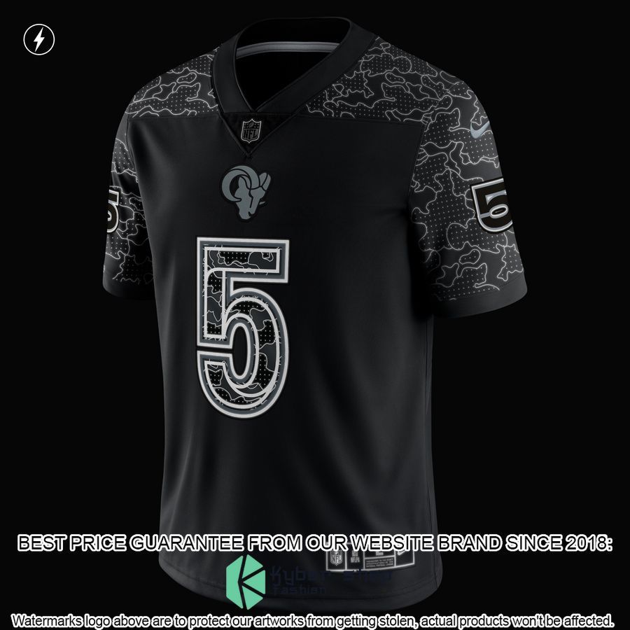 Jalen Ramsey Los Angeles Rams RFLCTV Black Football Jersey 4 Jalen Ramsey Los Angeles Rams RFLCTV Black Football Jersey word3