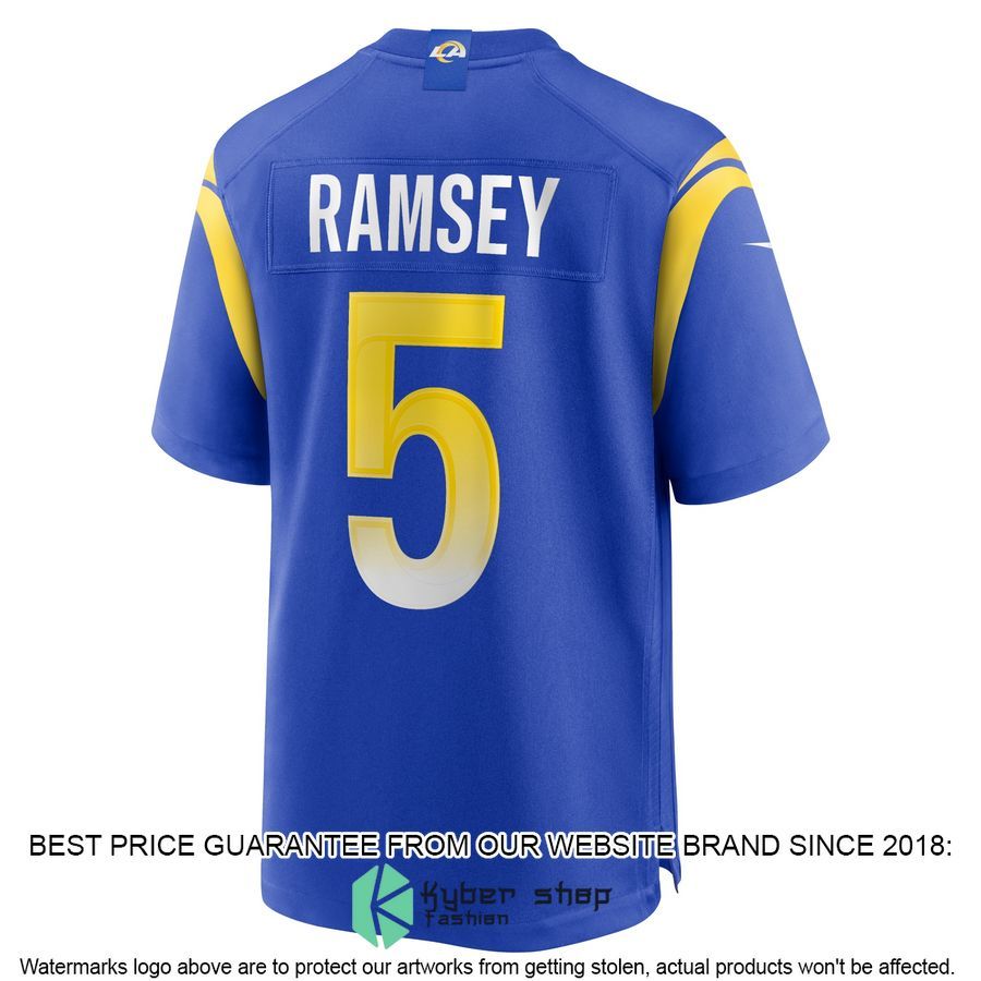 Jalen Ramsey Los Angeles Rams Super Bowl LVI Football Patch Royal Football Jersey 3 Jalen Ramsey Los Angeles Rams Super Bowl LVI Football Patch Royal Football Jersey word1
