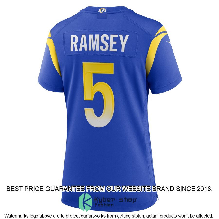 Jalen Ramsey Los Angeles Rams Women's Team Royal Football Jersey 3 Jalen Ramsey Los Angeles Rams Women's Team Royal Football Jersey word3