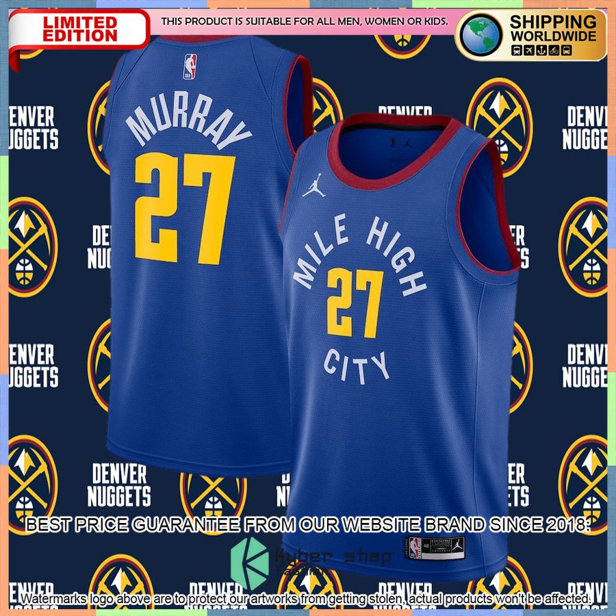 Jamal Murray Denver Nuggets Jordan Brand 2020-21 Blue Basketball Jersey 4 Jamal Murray Denver Nuggets Jordan Brand 2020-21 Blue Basketball Jersey word1