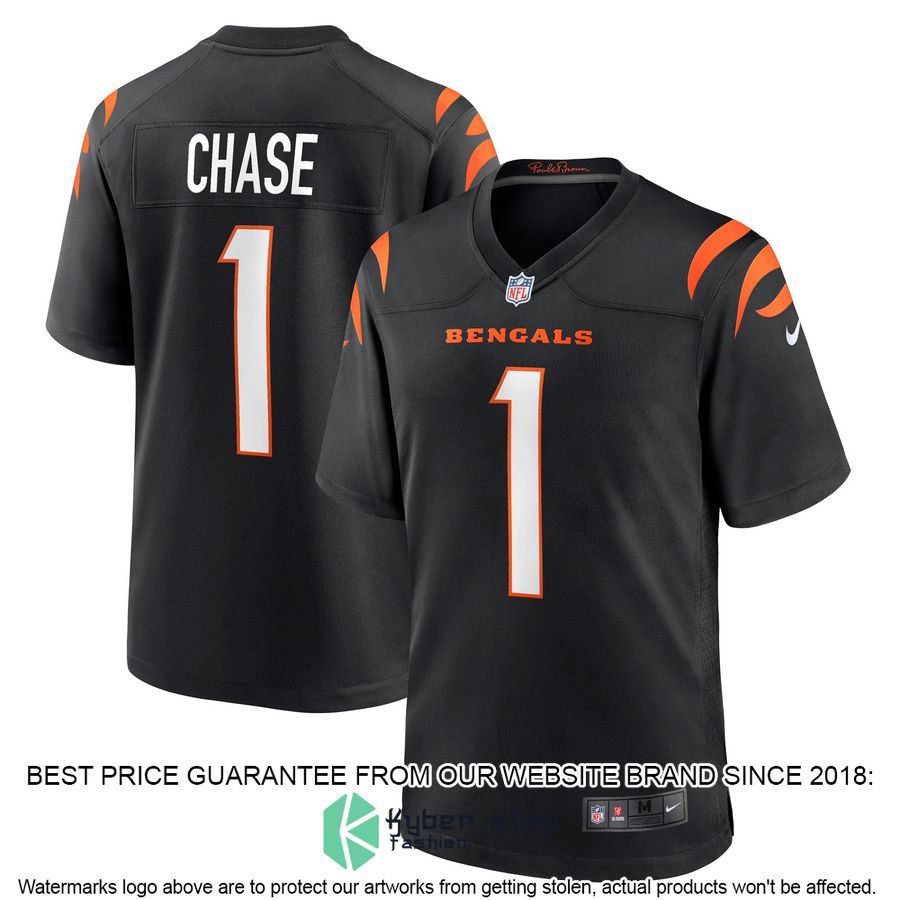 Ja'Marr Chase Cincinnati Bengals Black Football Jersey