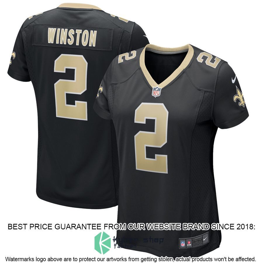 Jameis Winston New Orleans Saints Women's Black Football Jersey
