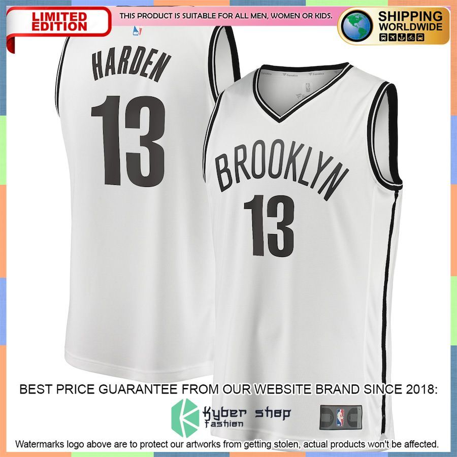 James Harden Brooklyn Nets Youth 2020-21 White Basketball Jersey