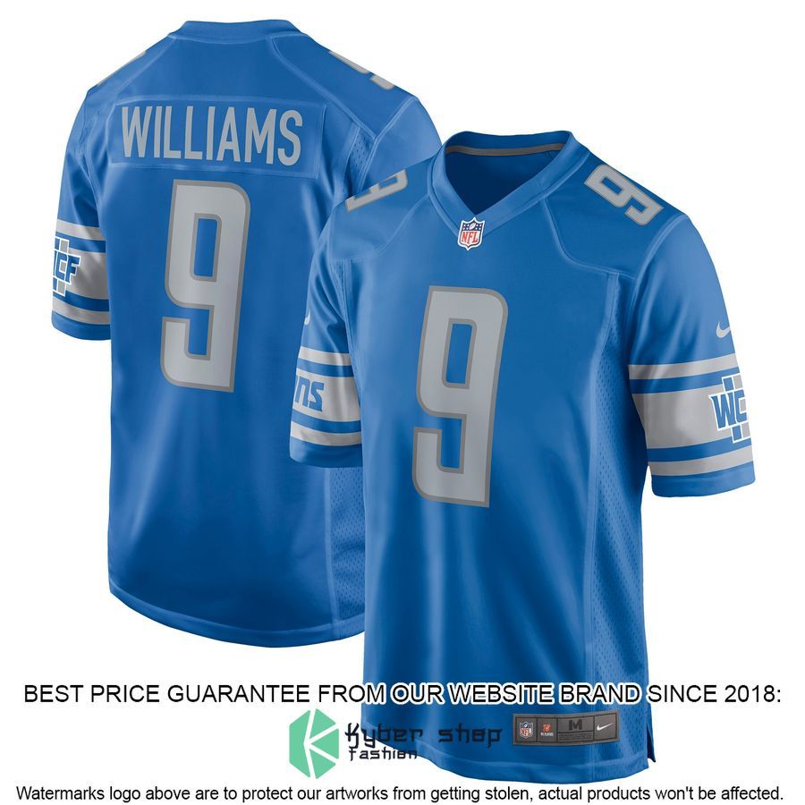 Jameson Williams Detroit Lions 2022 NFL Draft First Round Pick Blue Football Jersey