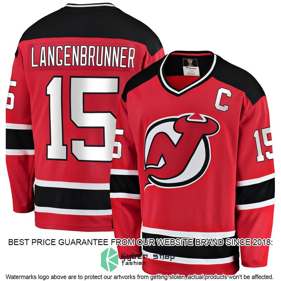 Jamie Langenbrunner New Jersey Devils Premier Retired Red Hockey Jersey