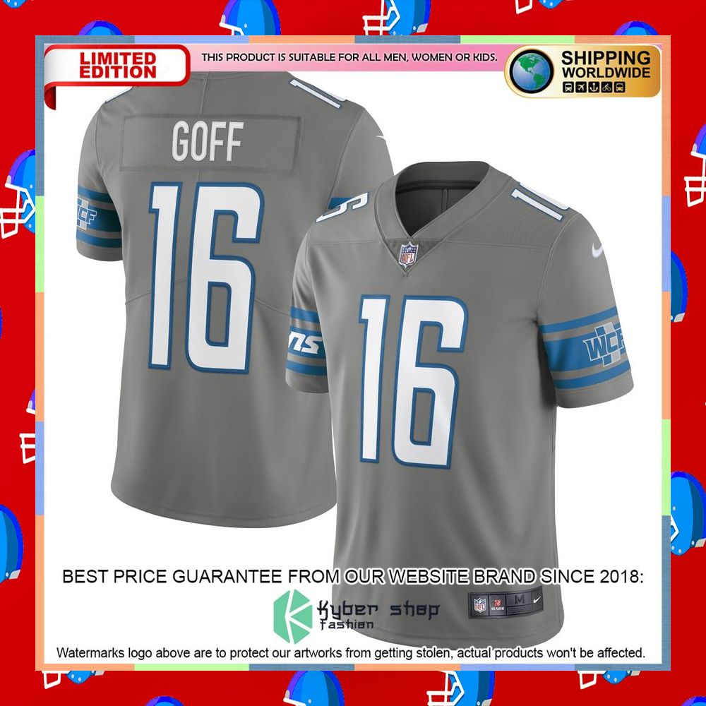 Jared Goff Detroit Lions Alternate Vapor Steel Football Jersey 6 Jared Goff Detroit Lions Alternate Vapor Steel Football Jersey word2