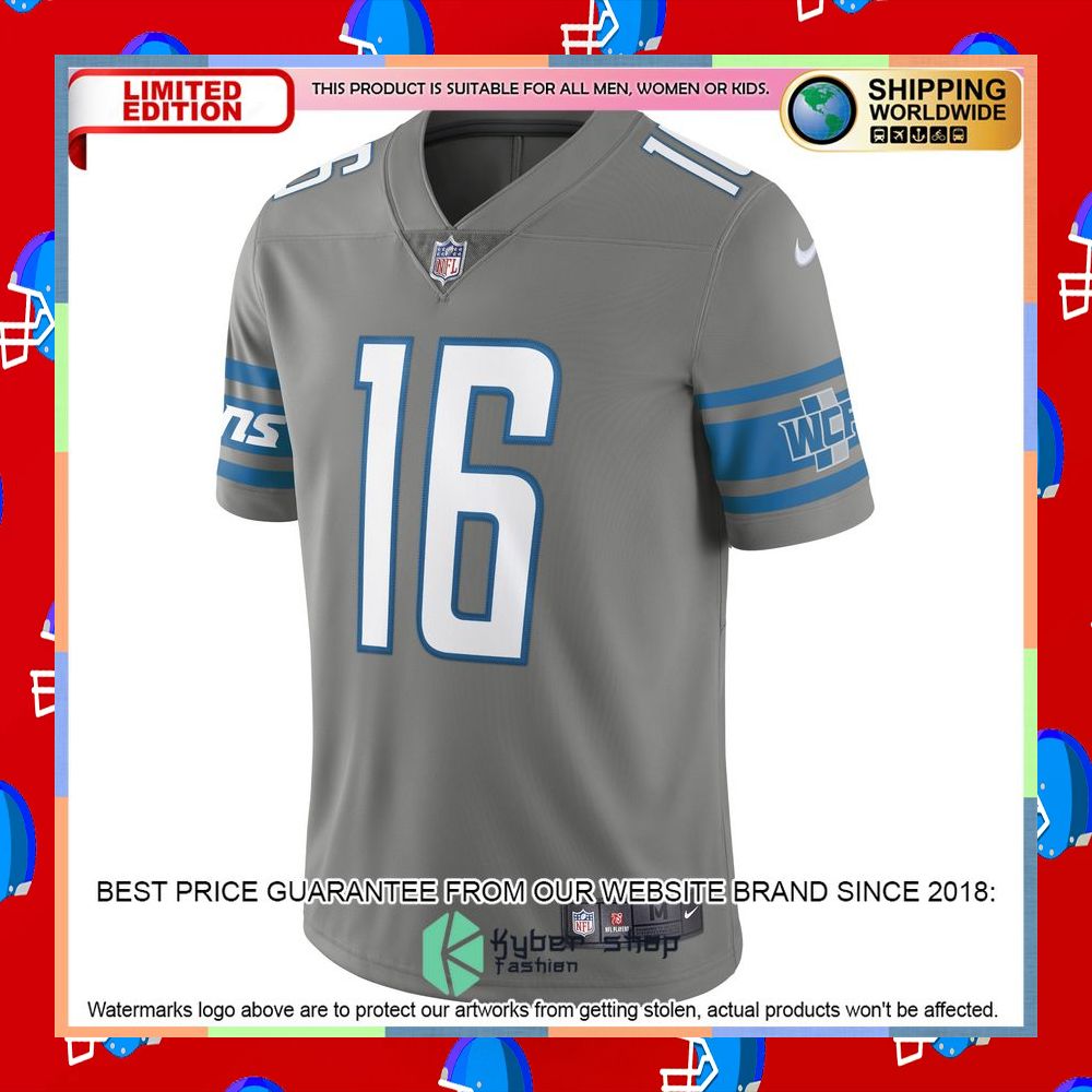 Jared Goff Detroit Lions Alternate Vapor Steel Football Jersey 7 Jared Goff Detroit Lions Alternate Vapor Steel Football Jersey word2