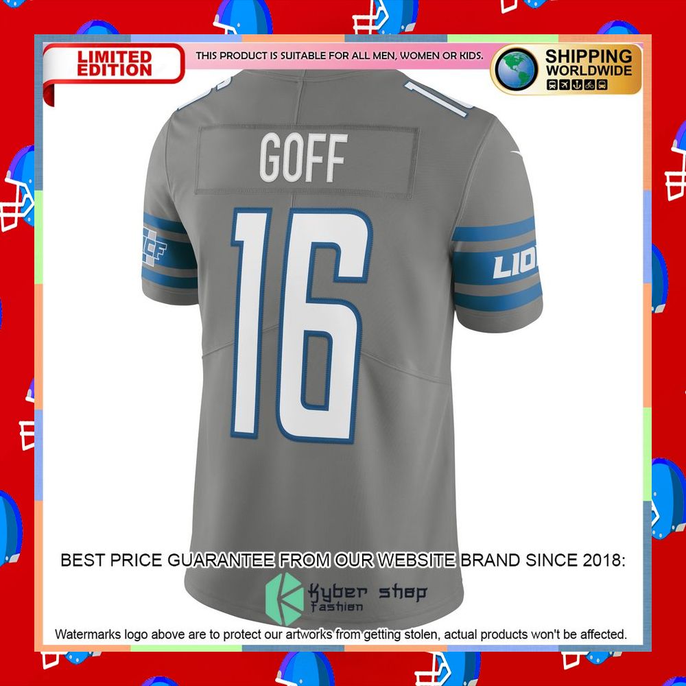 Jared Goff Detroit Lions Alternate Vapor Steel Football Jersey 8 Jared Goff Detroit Lions Alternate Vapor Steel Football Jersey word2
