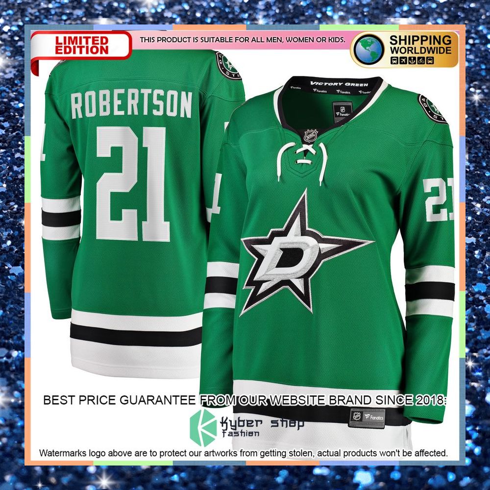 Jason Robertson Dallas Stars Women's 2017-18 Home Kelly Green Hockey Jersey 5 Jason Robertson Dallas Stars Women's 2017-18 Home Kelly Green Hockey Jersey word2