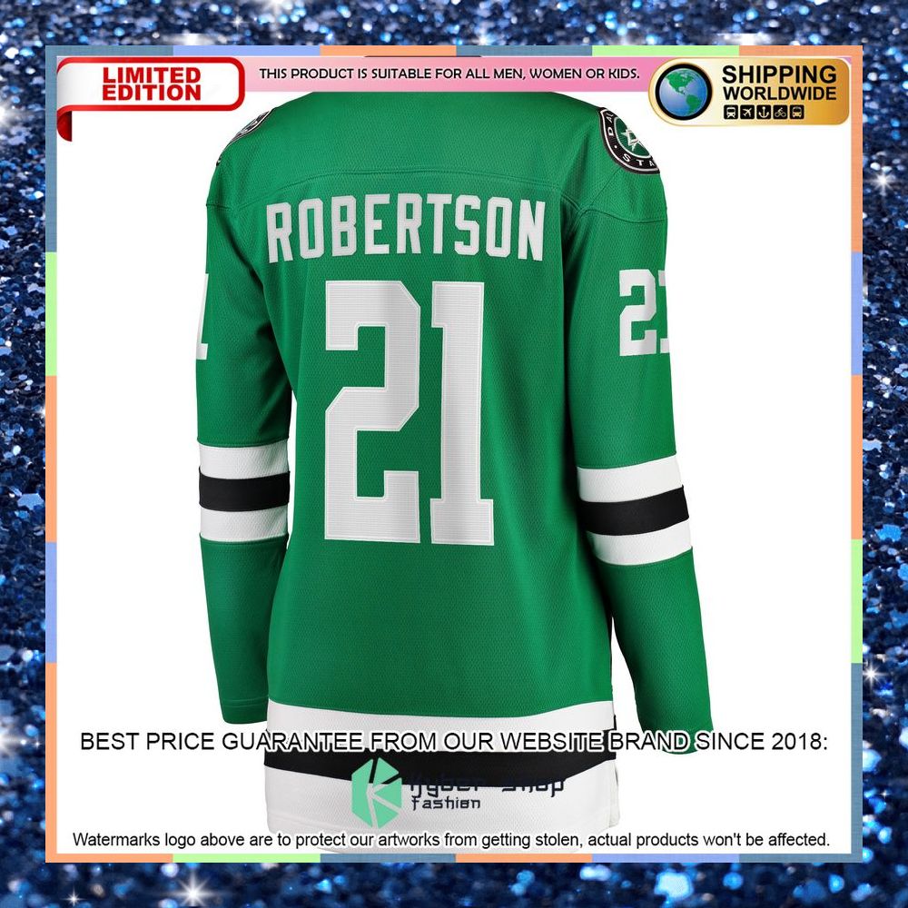 Jason Robertson Dallas Stars Women's 2017-18 Home Kelly Green Hockey Jersey 7 Jason Robertson Dallas Stars Women's 2017-18 Home Kelly Green Hockey Jersey word2