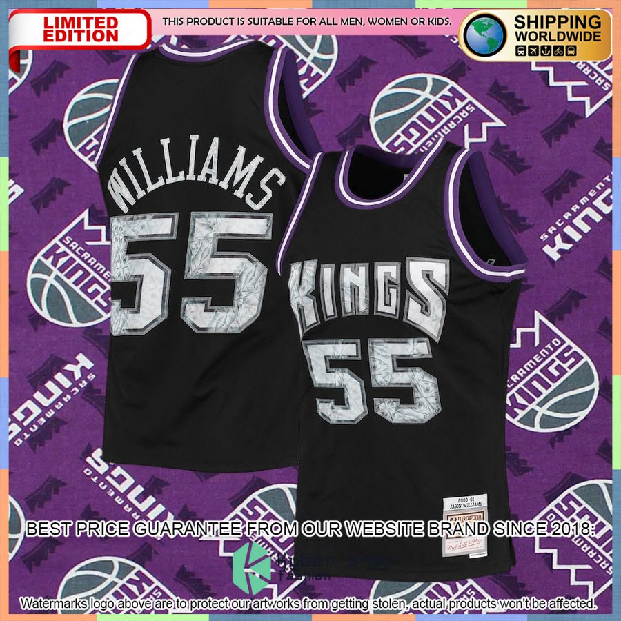 Jason Williams Sacramento Kings Mitchell & Ness 1996-97 Hardwood Classics NBA 75th Anniversary Diamond Black Basketball Jersey 4 Jason Williams Sacramento Kings Mitchell & Ness 1996-97 Hardwood Classics NBA 75th Anniversary Diamond Black Basketball Jersey word3