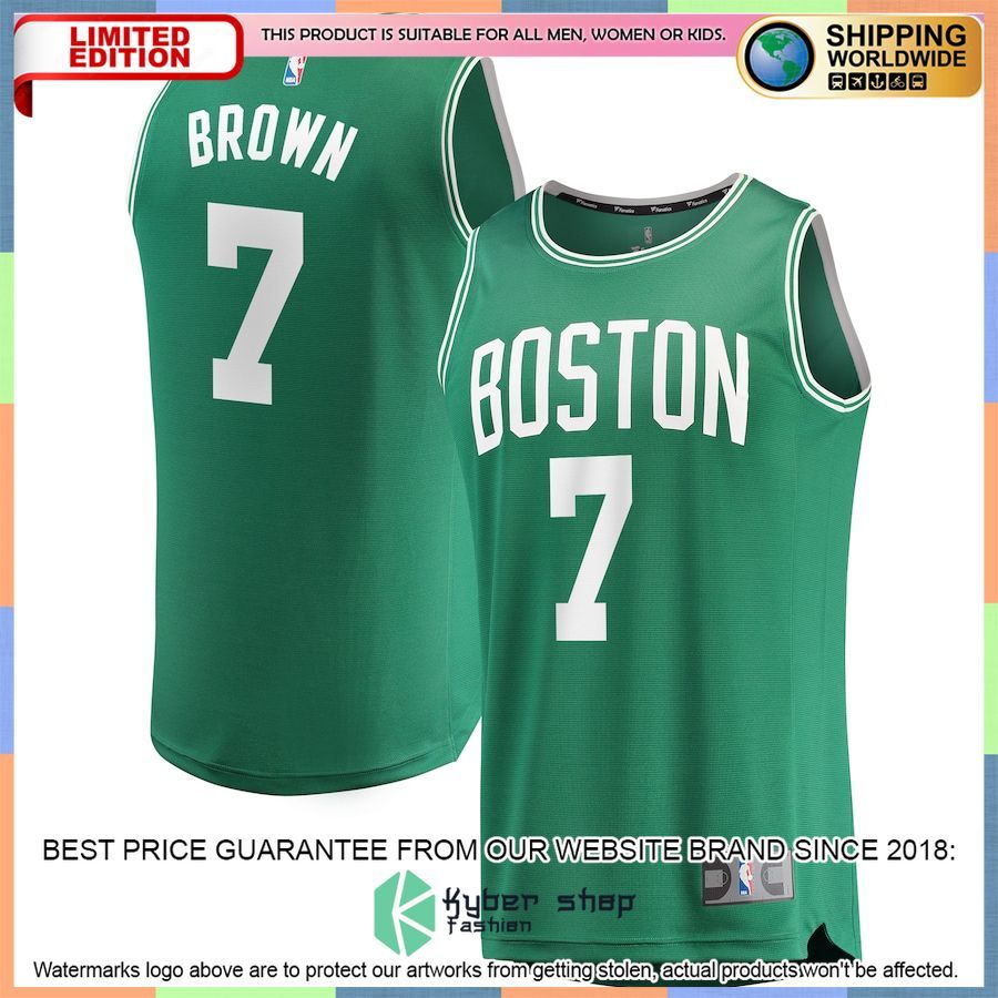 Jaylen Brown Boston Celtics Player Green Basketball Jersey