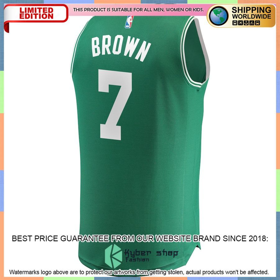Jaylen Brown Boston Celtics Player Green Basketball Jersey 3 Jaylen Brown Boston Celtics Player Green Basketball Jersey word3