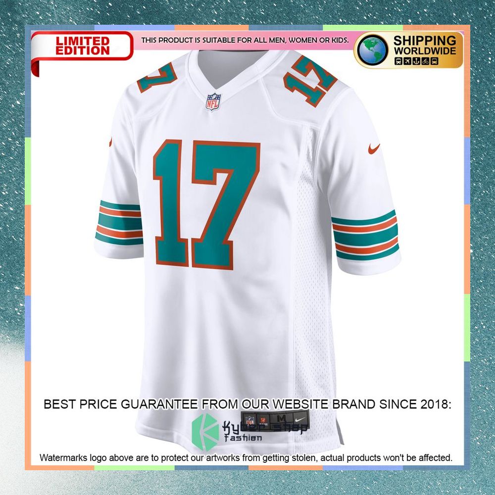Jaylen Waddle Miami Dolphins White Football Jersey 6 Jaylen Waddle Miami Dolphins White Football Jersey word1
