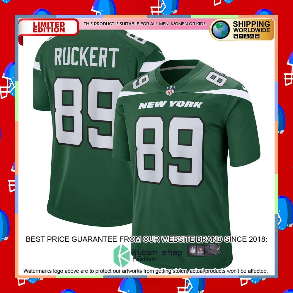 Jeremy Ruckert New York Jets Gotham Green Football Jersey 8 Jeremy Ruckert New York Jets Gotham Green Football Jersey word3