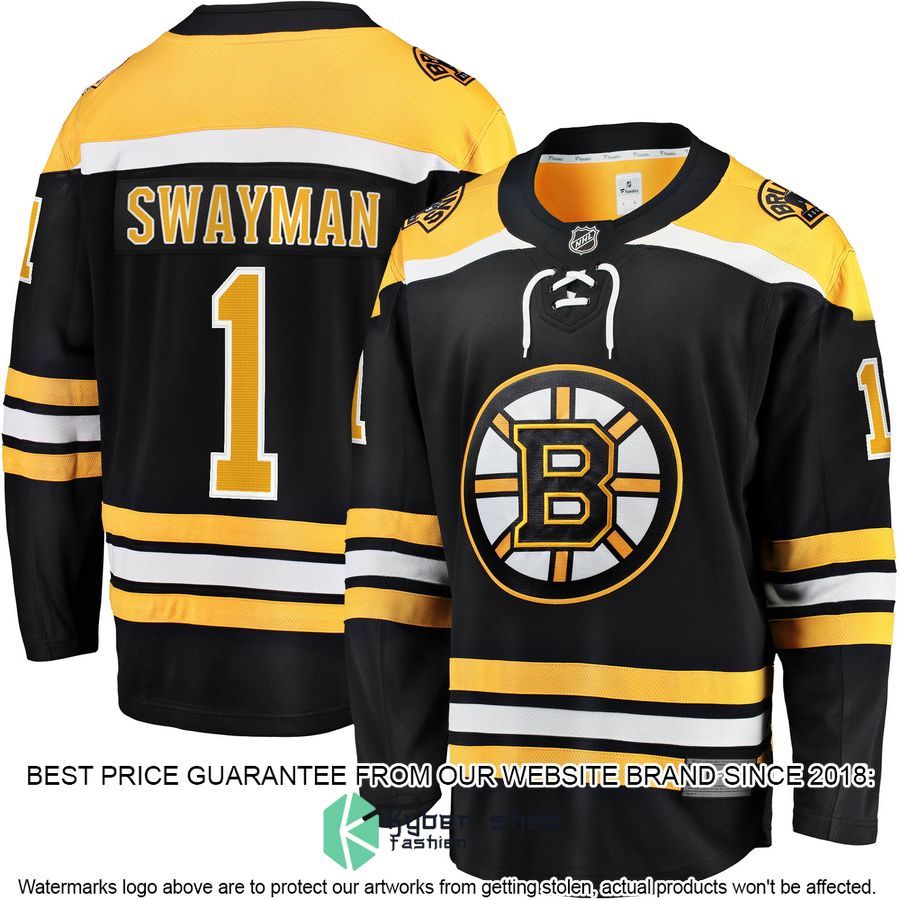 Jeremy Swayman Boston Bruins 2017-18 Home Replica Black Hockey Jersey
