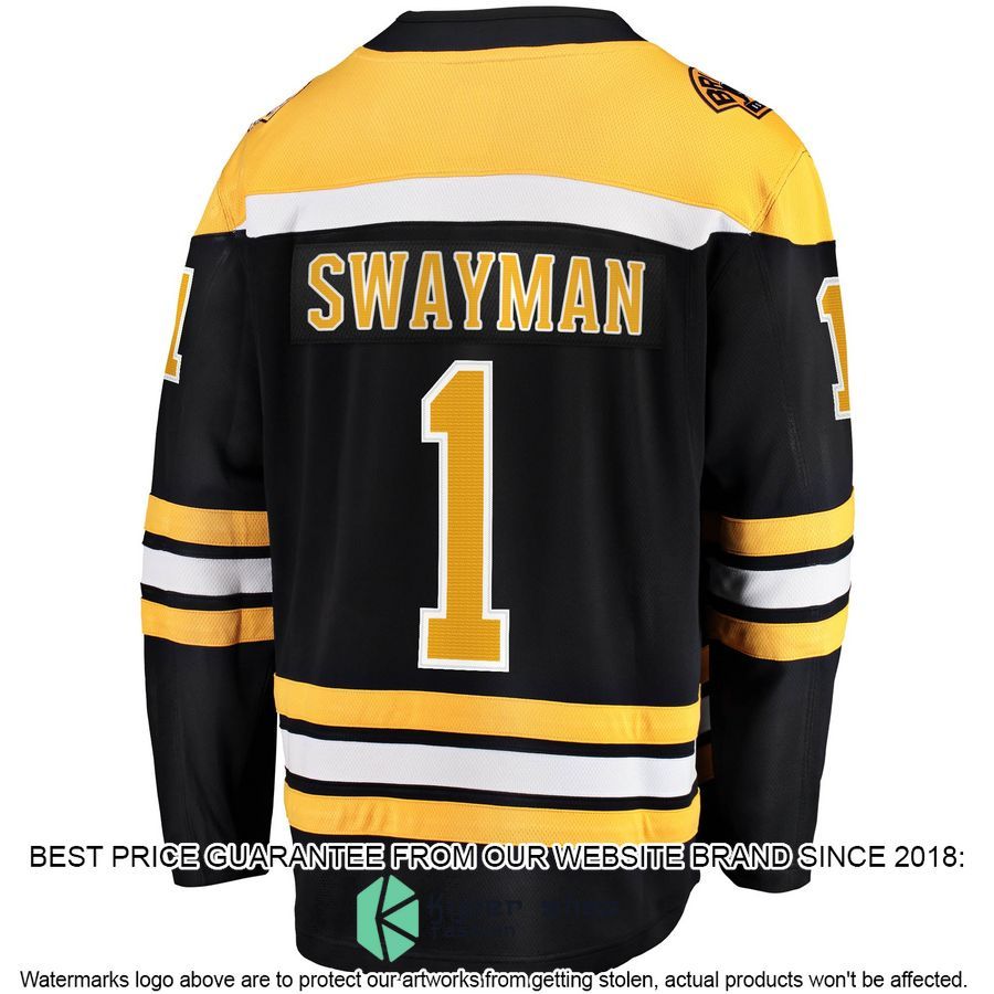 Jeremy Swayman Boston Bruins 2017-18 Home Replica Black Hockey Jersey 3 Jeremy Swayman Boston Bruins 2017-18 Home Replica Black Hockey Jersey word3