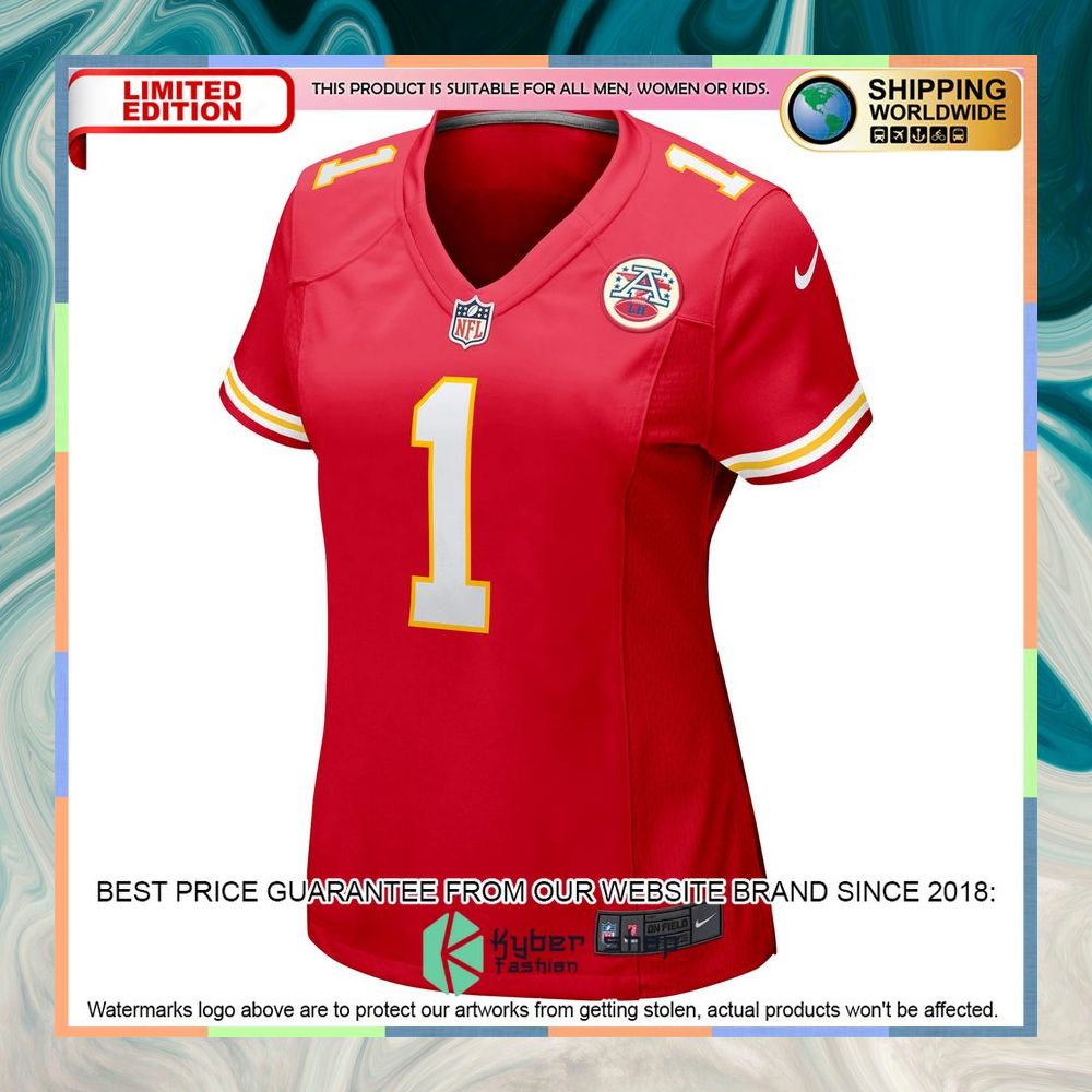 Jerick McKinnon Kansas City Chiefs Women's Red Football Jersey 6 Jerick McKinnon Kansas City Chiefs Women's Red Football Jersey word1