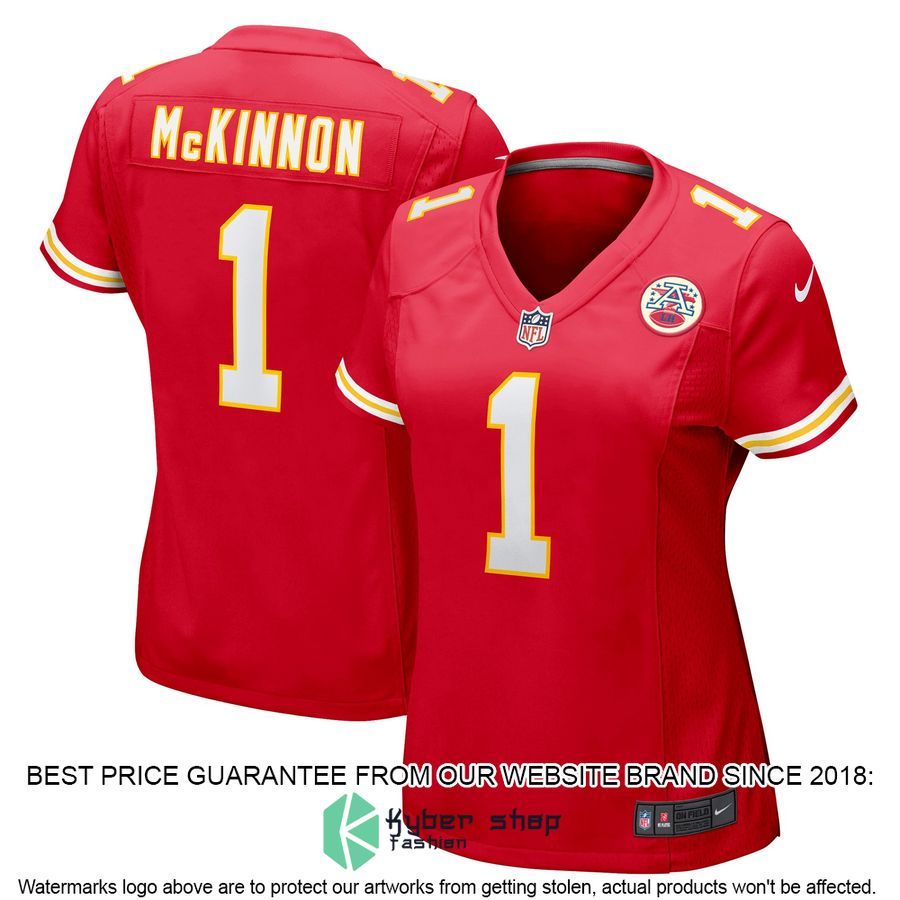 Jerick McKinnon Kansas City Chiefs Women's Red Football Jersey 4 Jerick McKinnon Kansas City Chiefs Women's Red Football Jersey word1