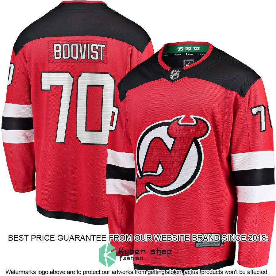Jesper Boqvist New Jersey Devils Home Red Hockey Jersey