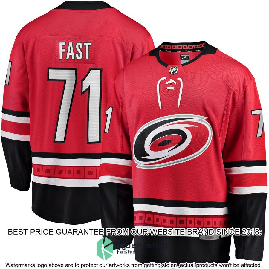 Jesper Fast Carolina Hurricanes Red Hockey Jersey