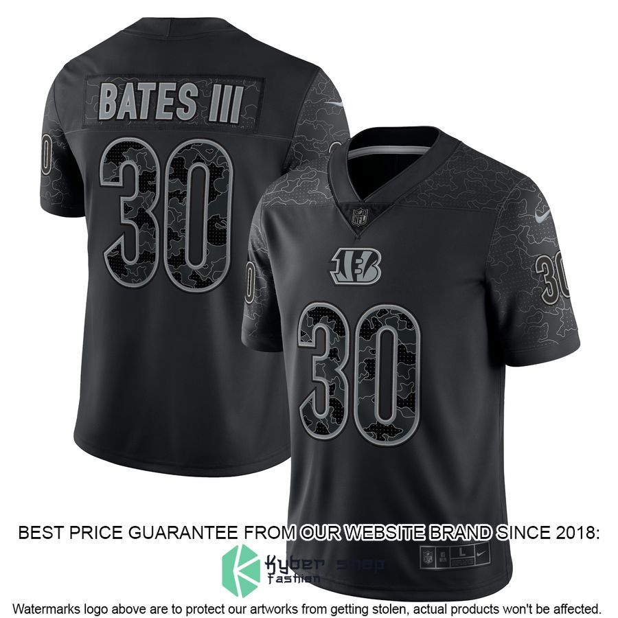 Jessie Bates III Cincinnati Bengals RFLCTV Black Football Jersey