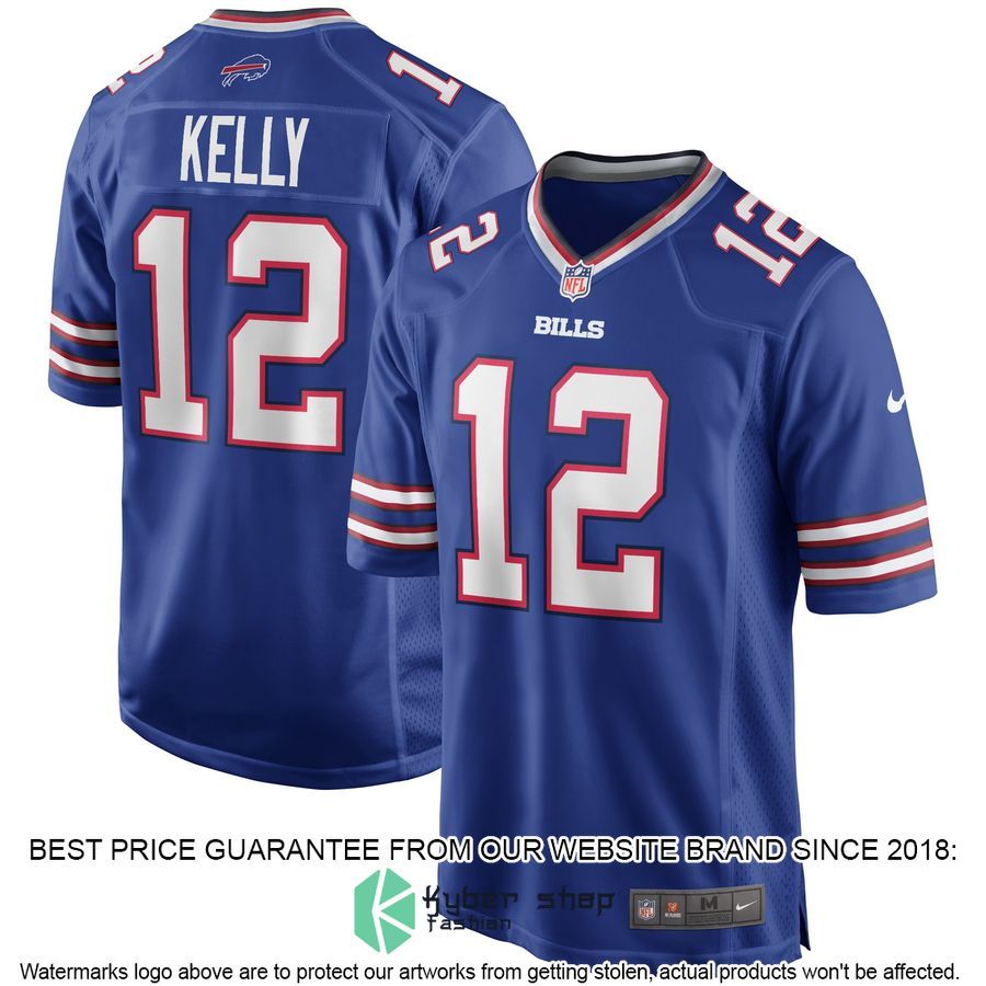 Jim Kelly Buffalo Bills Football Retired Royal Football Jersey