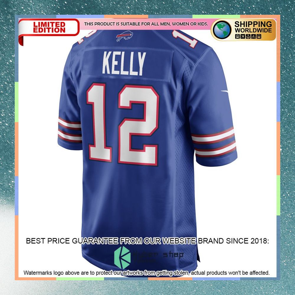 Jim Kelly Buffalo Bills Football Retired Royal Football Jersey 7 Jim Kelly Buffalo Bills Football Retired Royal Football Jersey word1