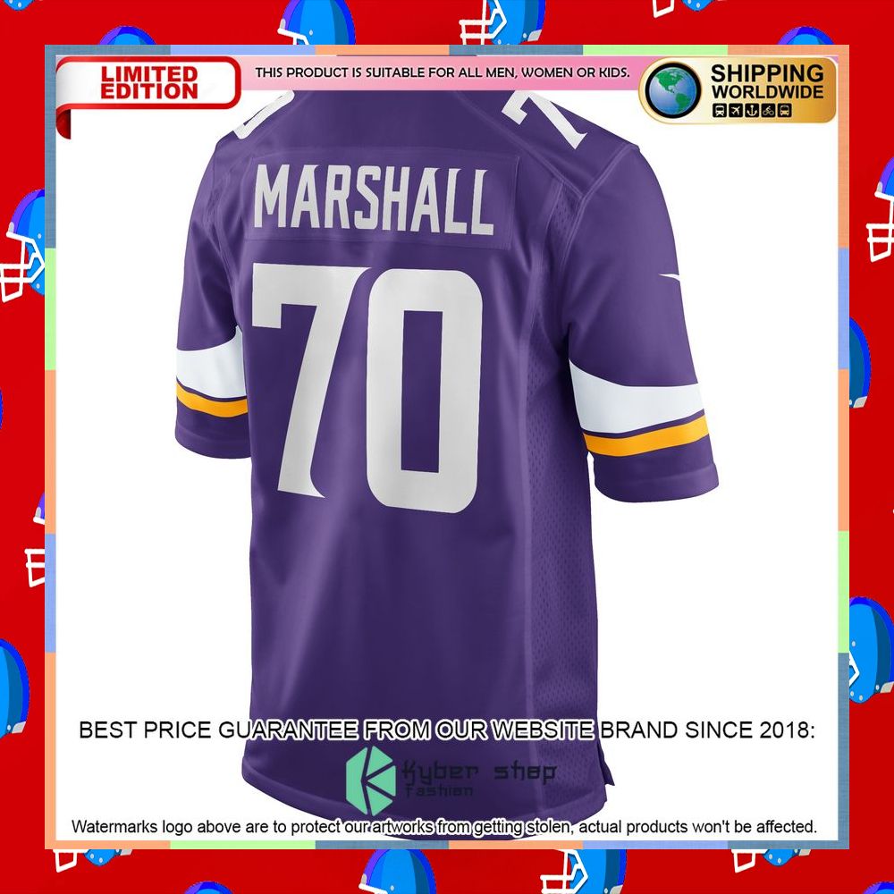 Jim Marshall Minnesota Vikings Purple Football Jersey 7 Jim Marshall Minnesota Vikings Purple Football Jersey word1