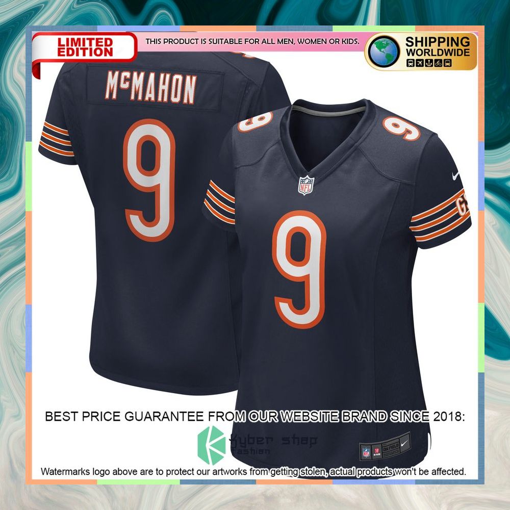 Jim McMahon Chicago Bears Women's Football Navy Football Jersey 5 Jim McMahon Chicago Bears Women's Football Navy Football Jersey word3