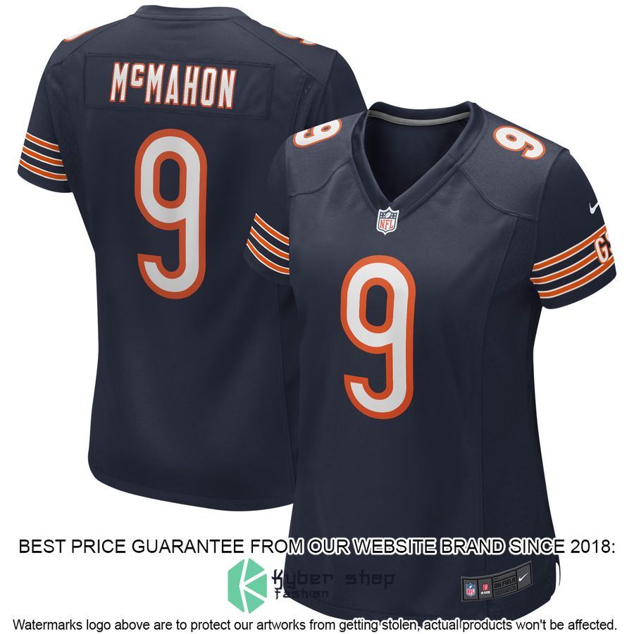 Jim McMahon Chicago Bears Women's Football Navy Football Jersey