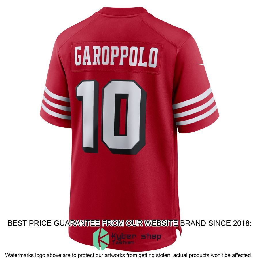 Jimmy Garoppolo San Francisco 49ers 75th Anniversary Alternate Red Football Jersey 3 Jimmy Garoppolo San Francisco 49ers 75th Anniversary Alternate Red Football Jersey word3