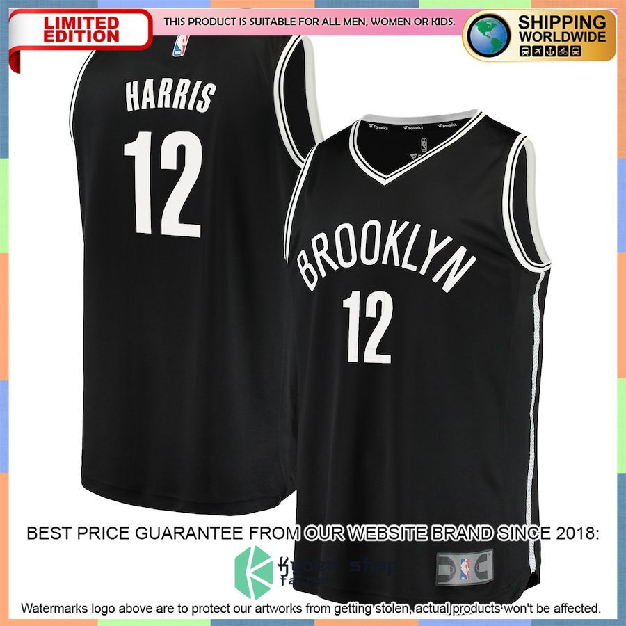 Joe Harris Brooklyn Nets Player Black Basketball Jersey
