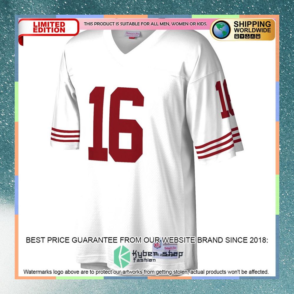Joe Montana San Francisco 49ers Mitchell & Ness Legacy Replica White Football Jersey 6 Joe Montana San Francisco 49ers Mitchell & Ness Legacy Replica White Football Jersey word3