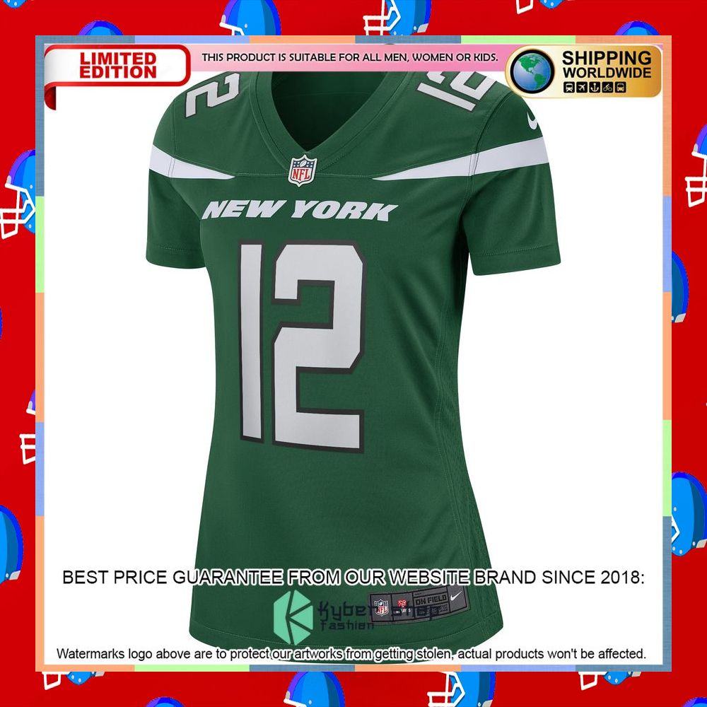 Joe Namath New York Jets Women's Gotham Green Football Jersey 7 Joe Namath New York Jets Women's Gotham Green Football Jersey word2