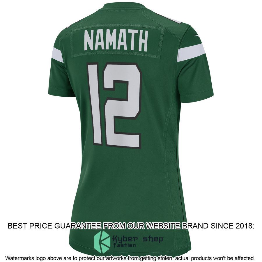 Joe Namath New York Jets Women's Gotham Green Football Jersey 3 Joe Namath New York Jets Women's Gotham Green Football Jersey word2