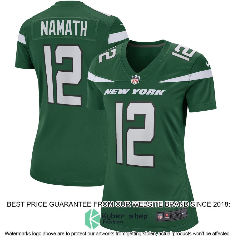 Joe Namath New York Jets Women's Gotham Green Football Jersey 4 Joe Namath New York Jets Women's Gotham Green Football Jersey word2