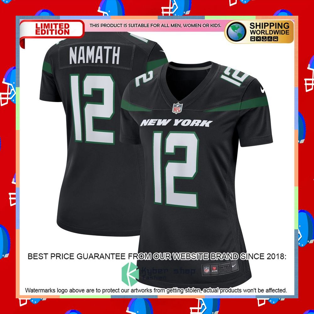 Joe Namath New York Jets Women's Gotham Green Football Jersey 10 Joe Namath New York Jets Women's Gotham Green Football Jersey word2