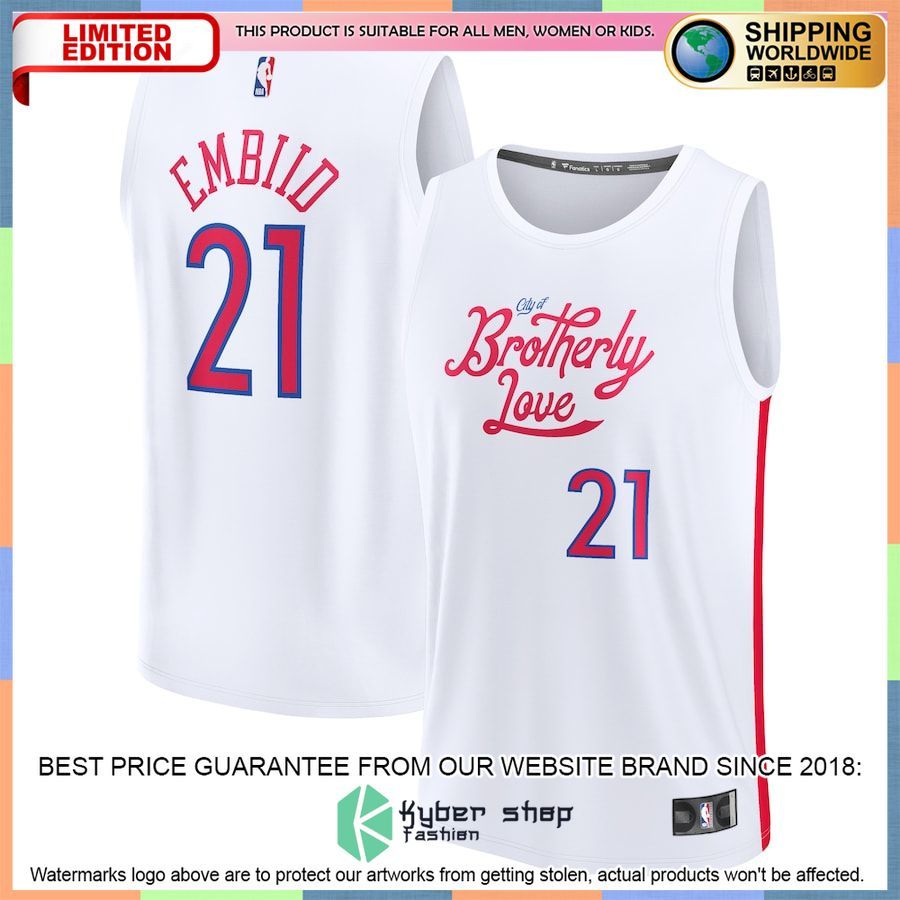 Joel Embiid Philadelphia 76ers 2022-23 White Basketball Jersey