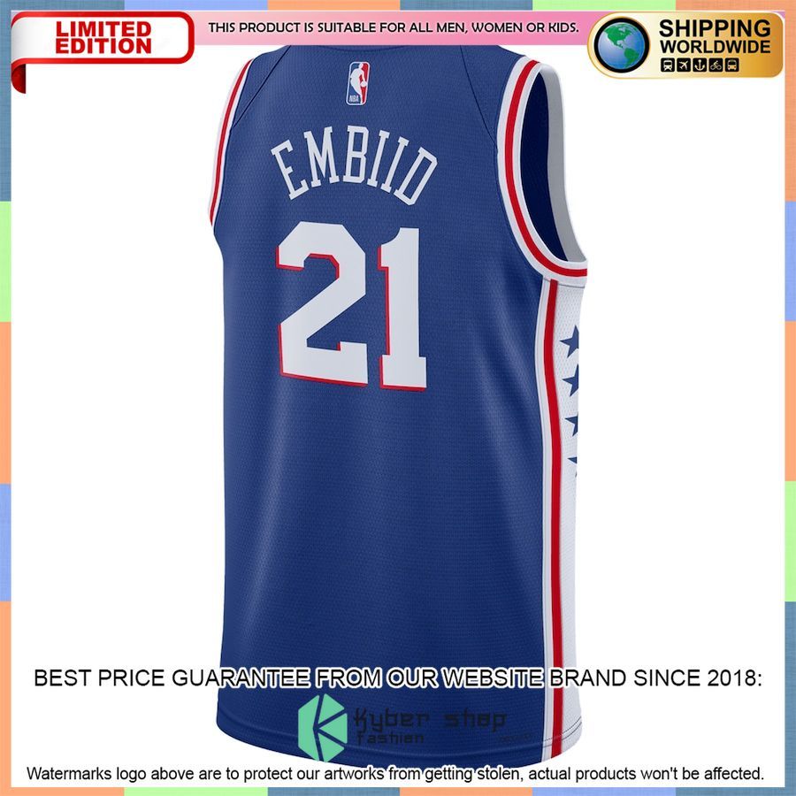 Joel Embiid Philadelphia 76ers Nike 2022-23 Royal Basketball Jersey 3 Joel Embiid Philadelphia 76ers Nike 2022-23 Royal Basketball Jersey word3