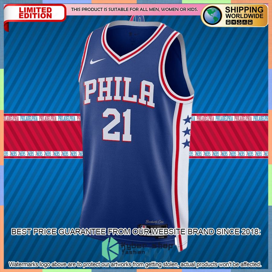 Joel Embiid Philadelphia 76ers Nike 2022-23 Royal Basketball Jersey 5 Joel Embiid Philadelphia 76ers Nike 2022-23 Royal Basketball Jersey word3