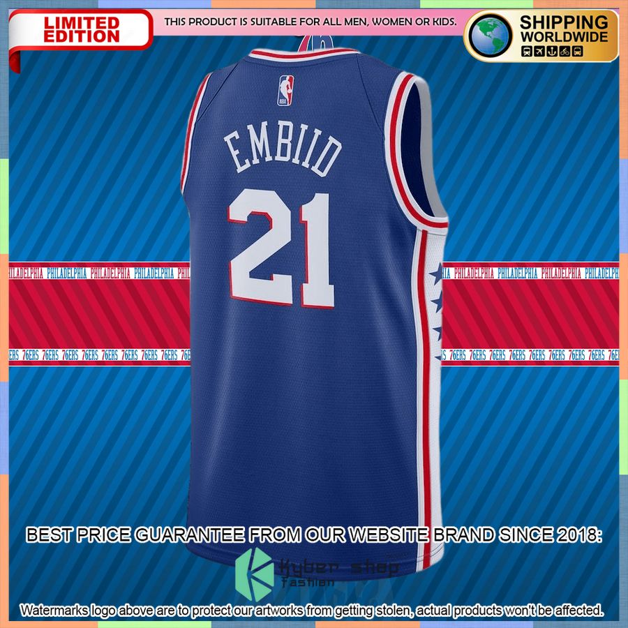 Joel Embiid Philadelphia 76ers Nike 2022-23 Royal Basketball Jersey 6 Joel Embiid Philadelphia 76ers Nike 2022-23 Royal Basketball Jersey word3