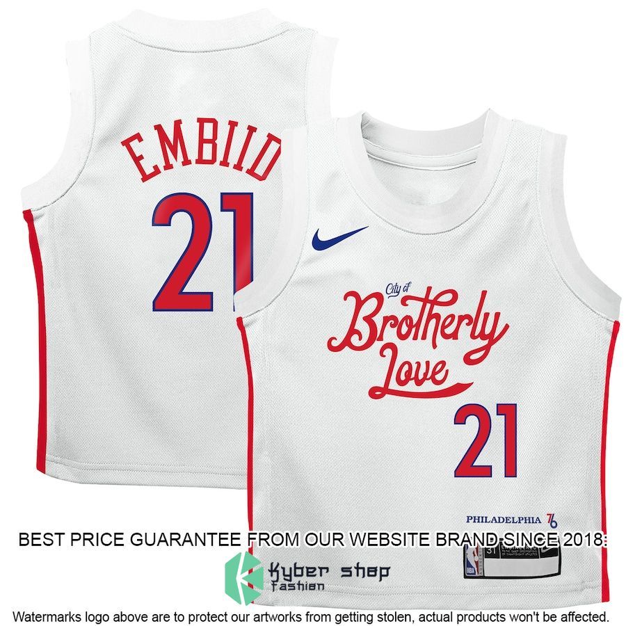 Joel Embiid Philadelphia 76ers Nike Toddler 2022-23 City Edition White Basketball Jersey