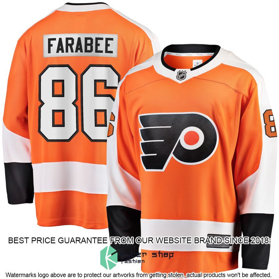 Joel Farabee Philadelphia Flyers Home Team Orange Hockey Jersey