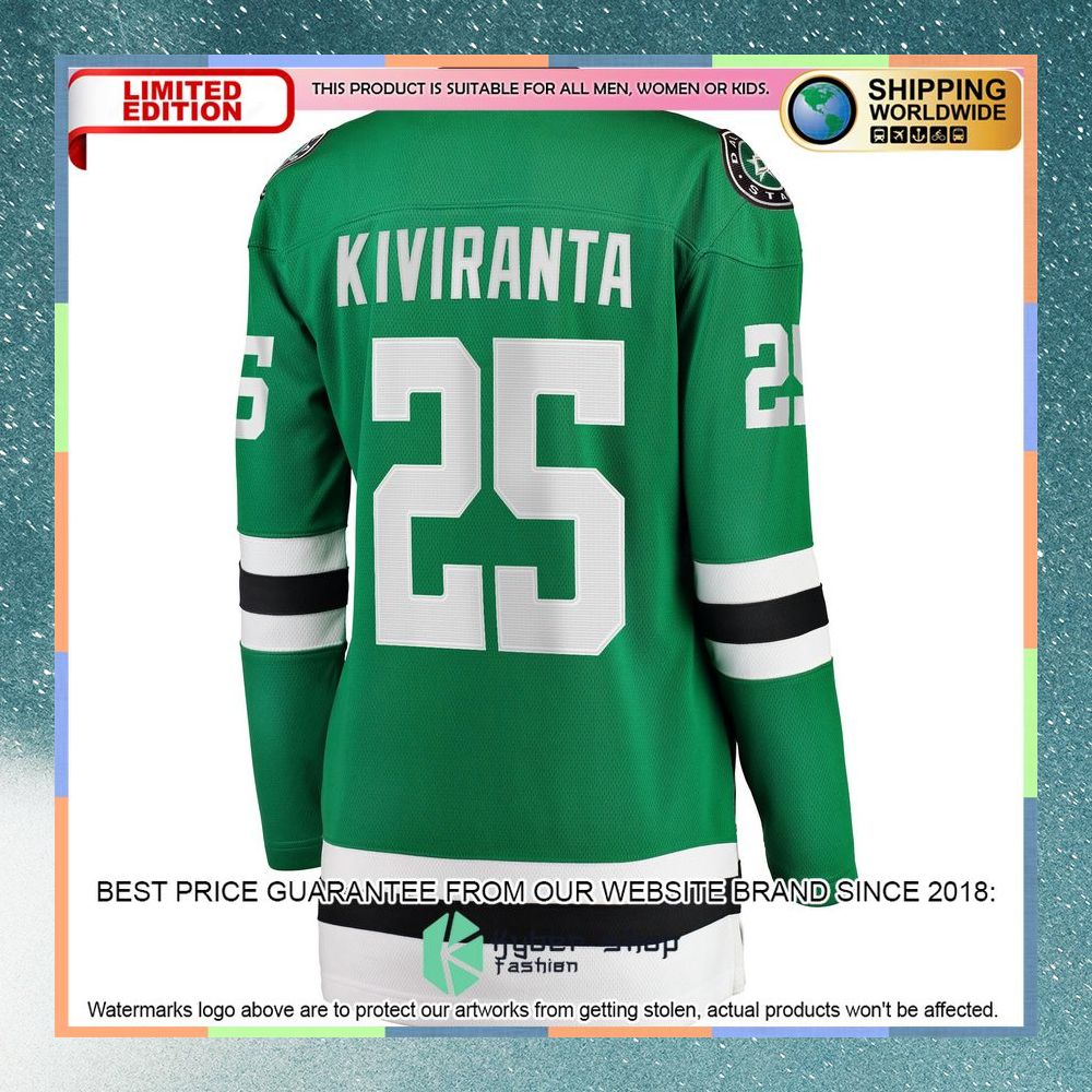 Joel Kiviranta Dallas Stars Women's Kelly Green Hockey Jersey 7 Joel Kiviranta Dallas Stars Women's Kelly Green Hockey Jersey word1