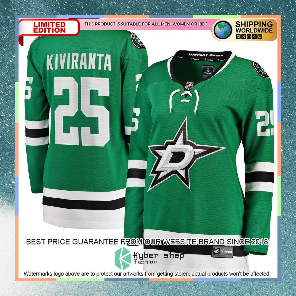 Joel Kiviranta Dallas Stars Women's Kelly Green Hockey Jersey 8 Joel Kiviranta Dallas Stars Women's Kelly Green Hockey Jersey word1
