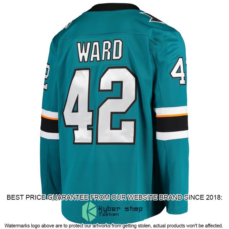 Joel Ward San Jose Sharks Teal Hockey Jersey 3 Joel Ward San Jose Sharks Teal Hockey Jersey word1