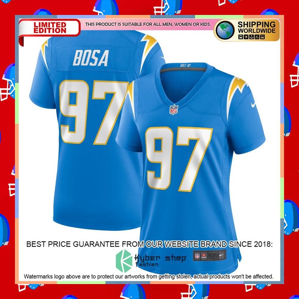 Joey Bosa Los Angeles Chargers Women's Powder Blue Football Jersey 6 Joey Bosa Los Angeles Chargers Women's Powder Blue Football Jersey word3