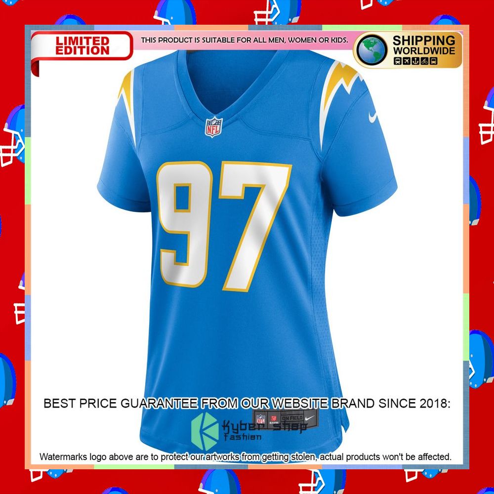 Joey Bosa Los Angeles Chargers Women's Powder Blue Football Jersey 7 Joey Bosa Los Angeles Chargers Women's Powder Blue Football Jersey word3
