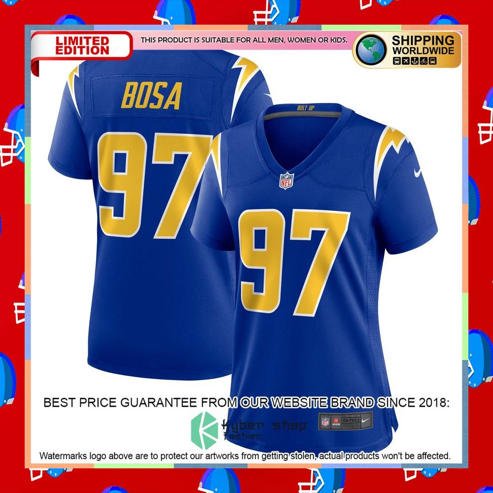 Joey Bosa Los Angeles Chargers Women's Powder Blue Football Jersey 10 Joey Bosa Los Angeles Chargers Women's Powder Blue Football Jersey word3